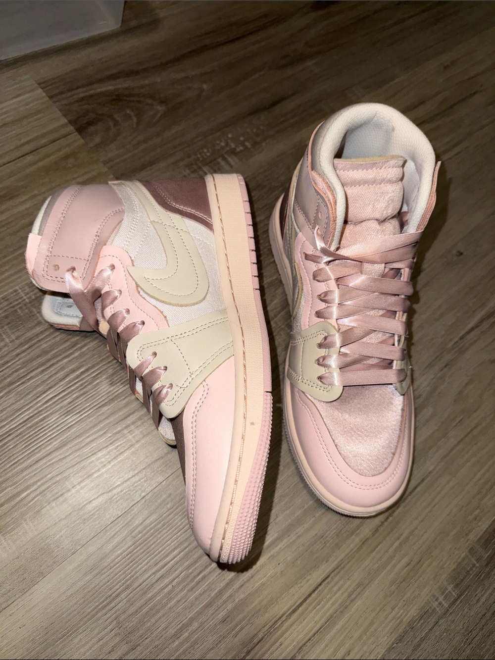 Nike Pastel Pink and Cream High-Top Sneakers